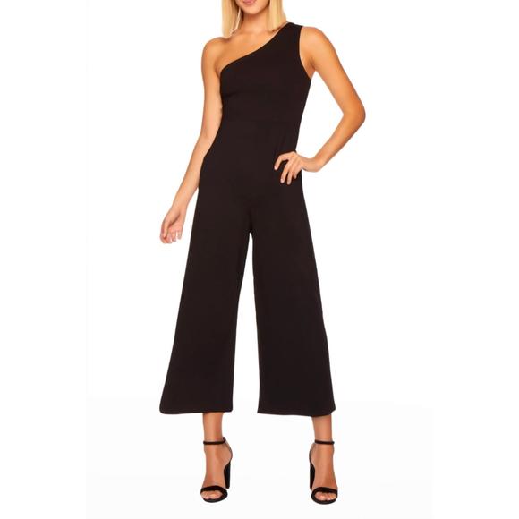 NEW SUSANA MONACO one shoulder jumpsuit in black - Picture 1 of 3